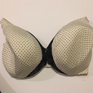40 H White with black Polka dot Cacique Bra. NWOT